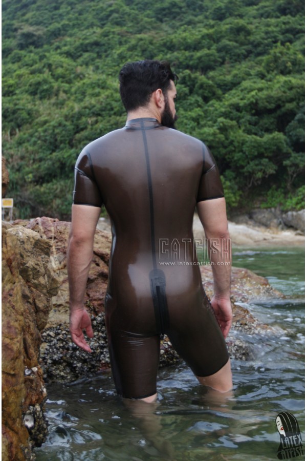 Men's Neck Entry Latex Surfsuit with Nipple Holes