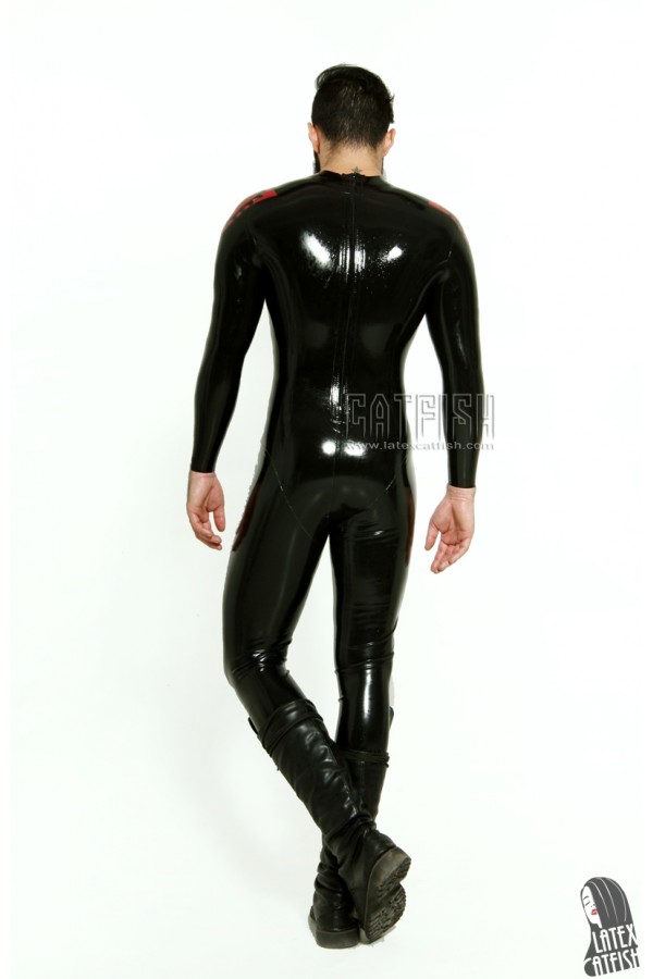 Men's 'Blazing Buttons' Military Style Latex Catsuit