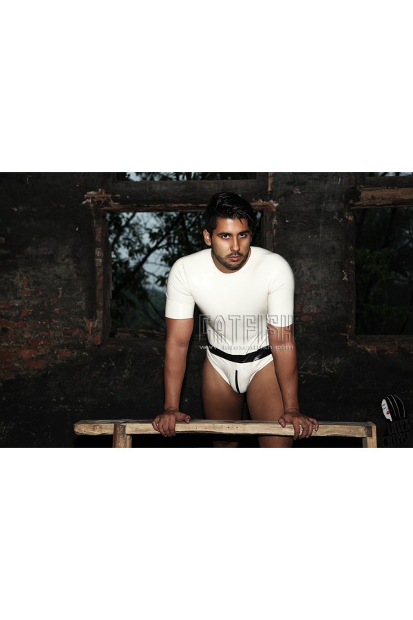 Men's T-Shirt & Jockstrap Latex Leotard