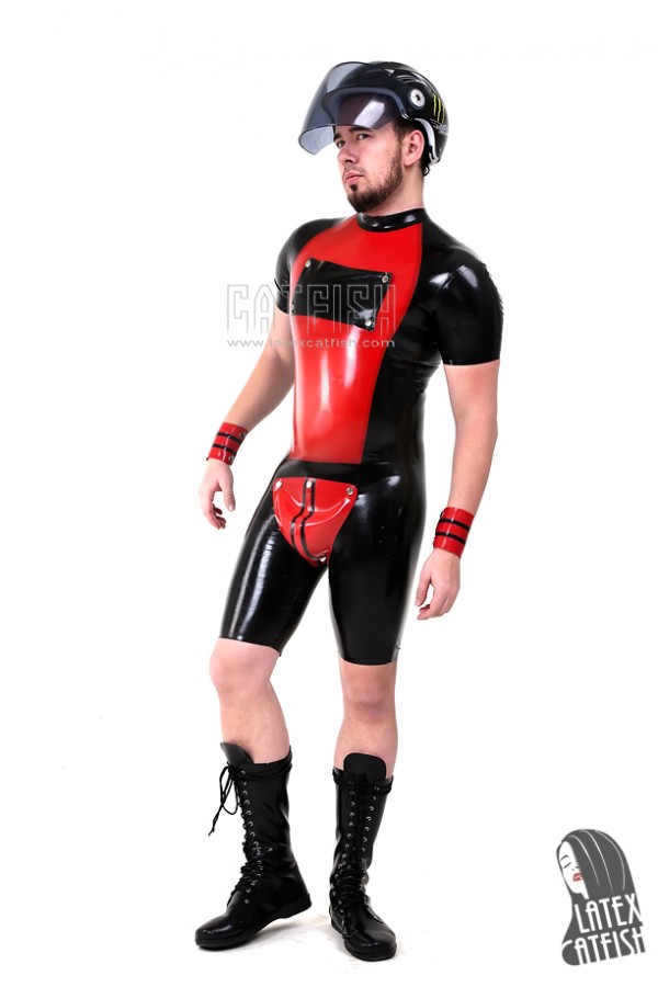 Men's  Latex Cycling Suit With Codpiece