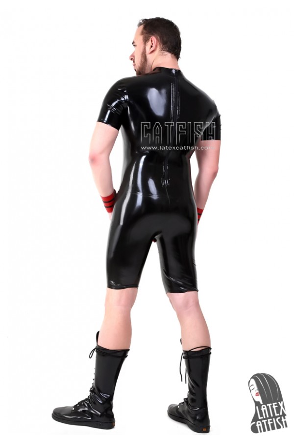 Men's  Latex Cycling Suit With Codpiece