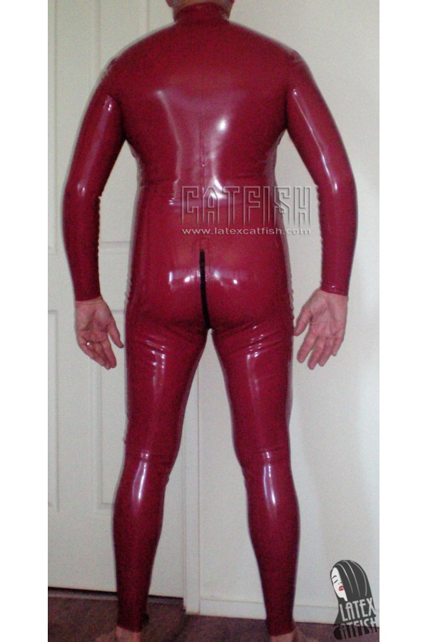 Men's Double Zipper Latex Catsuit