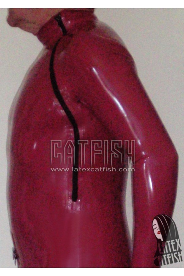 Men's Double Zipper Latex Catsuit