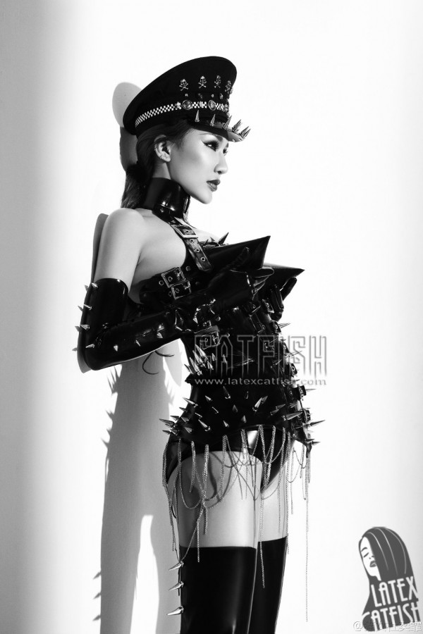 Multi-Spiked & Strapped Mistress Latex Corset