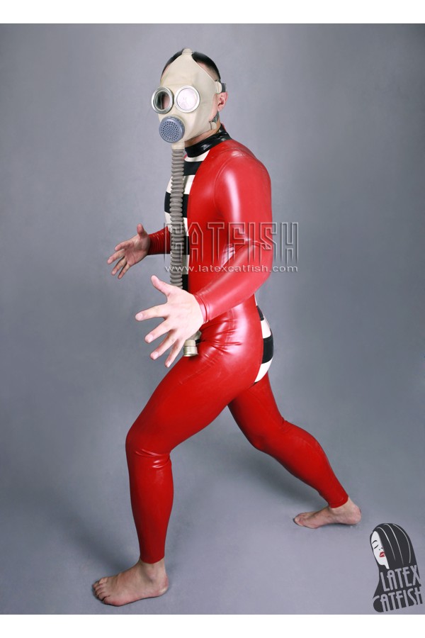 Men's 'Cellmate' Back Zipper Latex Catsuit