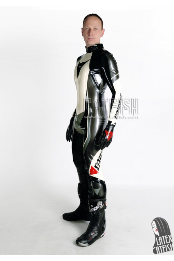 Men's Brand Name T-Age Style MotoGP Latex Biker Catsuit Version 15