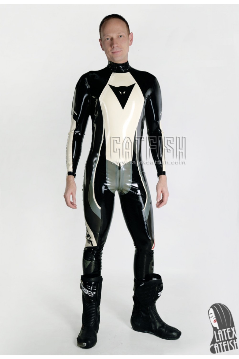 Men's Brand Name T-Age Style MotoGP Latex Biker Catsuit Version 15 Men's Brand Name T-Age Style MotoGP Latex Biker Catsuit Version 15
