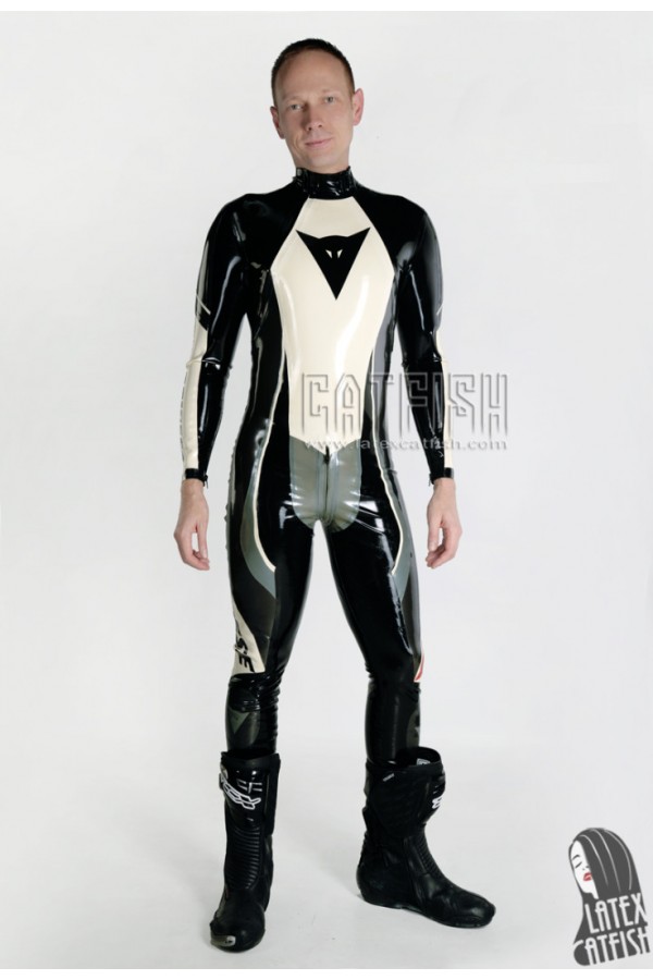 Men's Brand Name T-Age Style MotoGP Latex Biker Catsuit Version 15