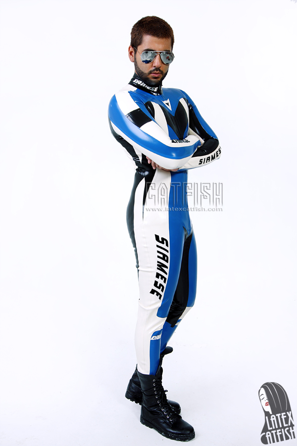 Men's 'Classic Biker' Moto Latex Catsuit Version 21