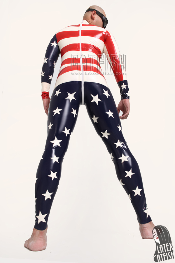 Men's 'USA Hooray' Latex Catsuit