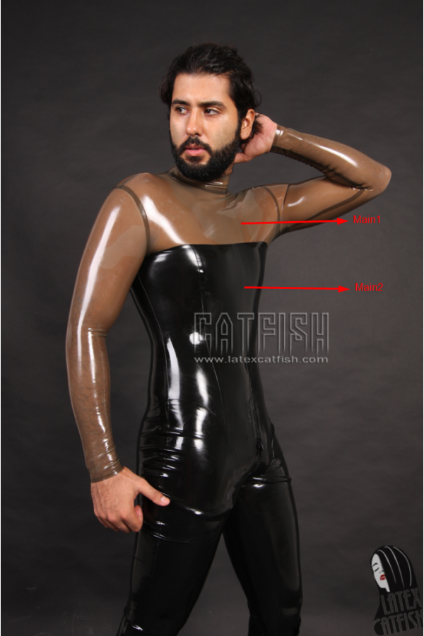 Men's Transparent Torso Latex Catsuit