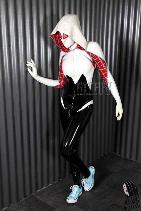 'Arachne' Spidey Hooded Latex Catsuit