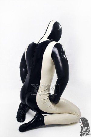 Men's Two-Tone Full Body Latex Gimp Catsuit