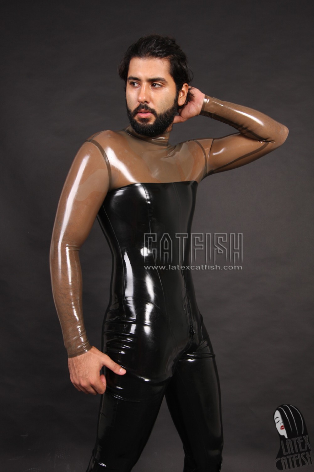 Men's Transparent Torso Latex Catsuit Men's Transparent Torso Latex Catsuit
