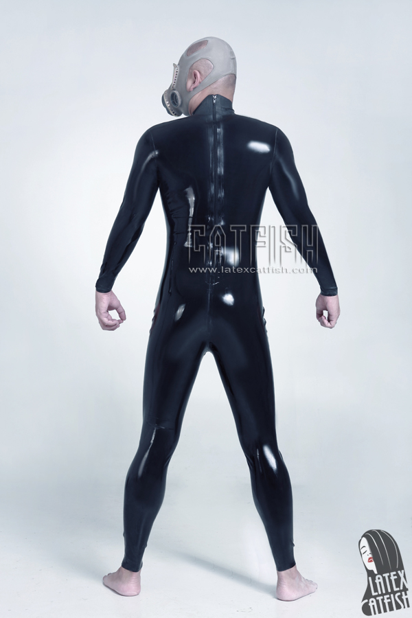 Men's Nipple Zips & Pouch-Front Latex Catsuit