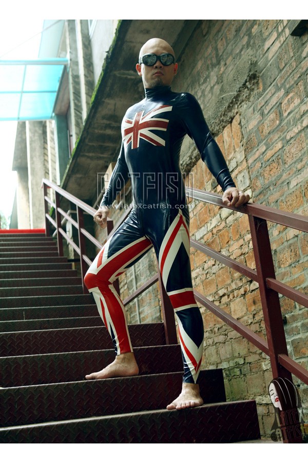 Men's 'Britannia' Back Zipper Latex Catsuit