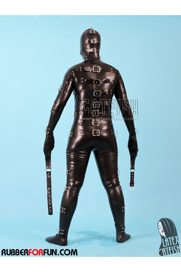 Men's 0.8mm Latex 'Buckled Up' Gimp Suit