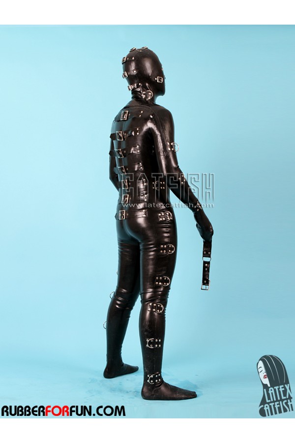 Men's 0.8mm Latex 'Buckled Up' Gimp Suit