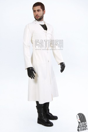 Men's Latex Single-Breasted Trench Coat