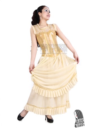 'Southern Gal' Latex Saloon Style Corseted Party Dress