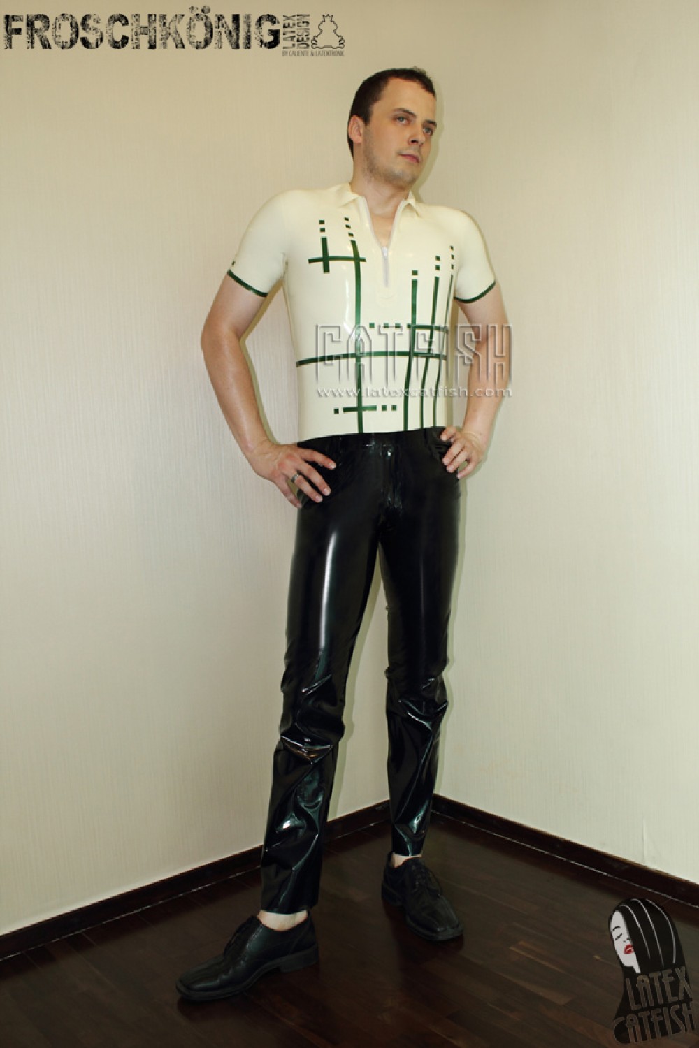 Men's 'Graffica' Latex Polo Shirt Men's 'Graffica' Latex Polo Shirt