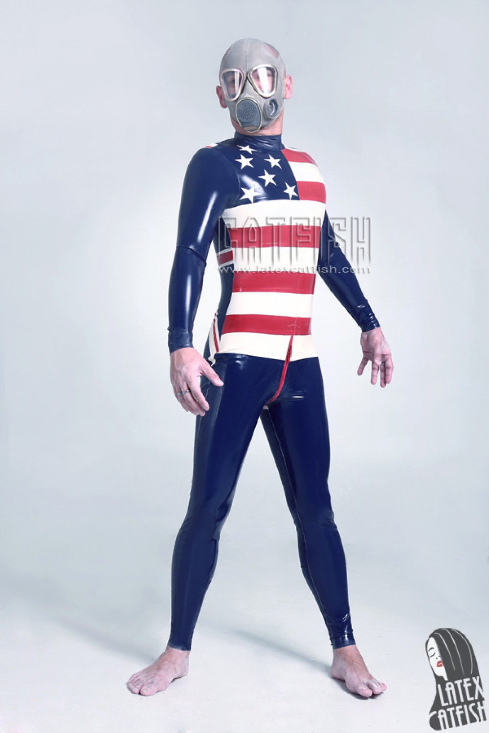 Men's 'Alliance' Back Zipper Latex Catsuit Men's 'Alliance' Back Zipper Latex Catsuit