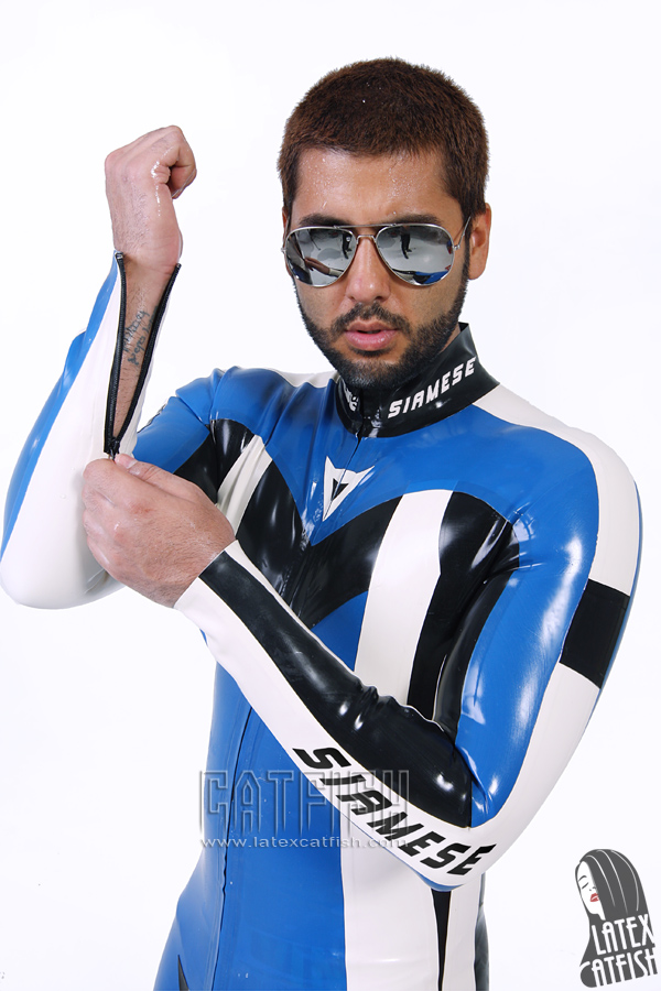 Men's 'Classic Biker' Moto Latex Catsuit Version 21