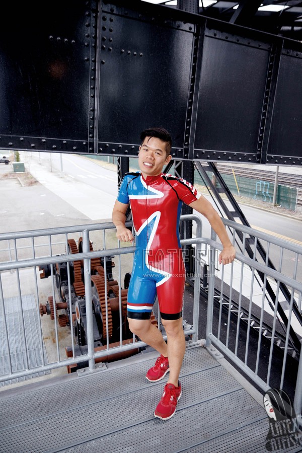 Men's 'Asymmetric' Latex Cycling Suit