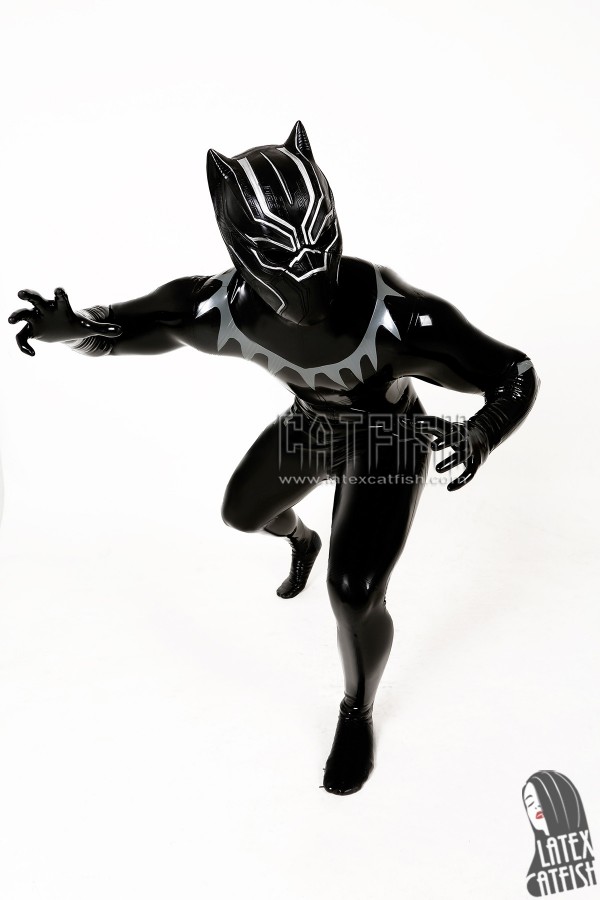 Black Panther COS Latex Catsuit