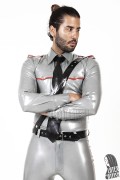 Men's 'Police' Latex Uniform Long Sleeves Shirt