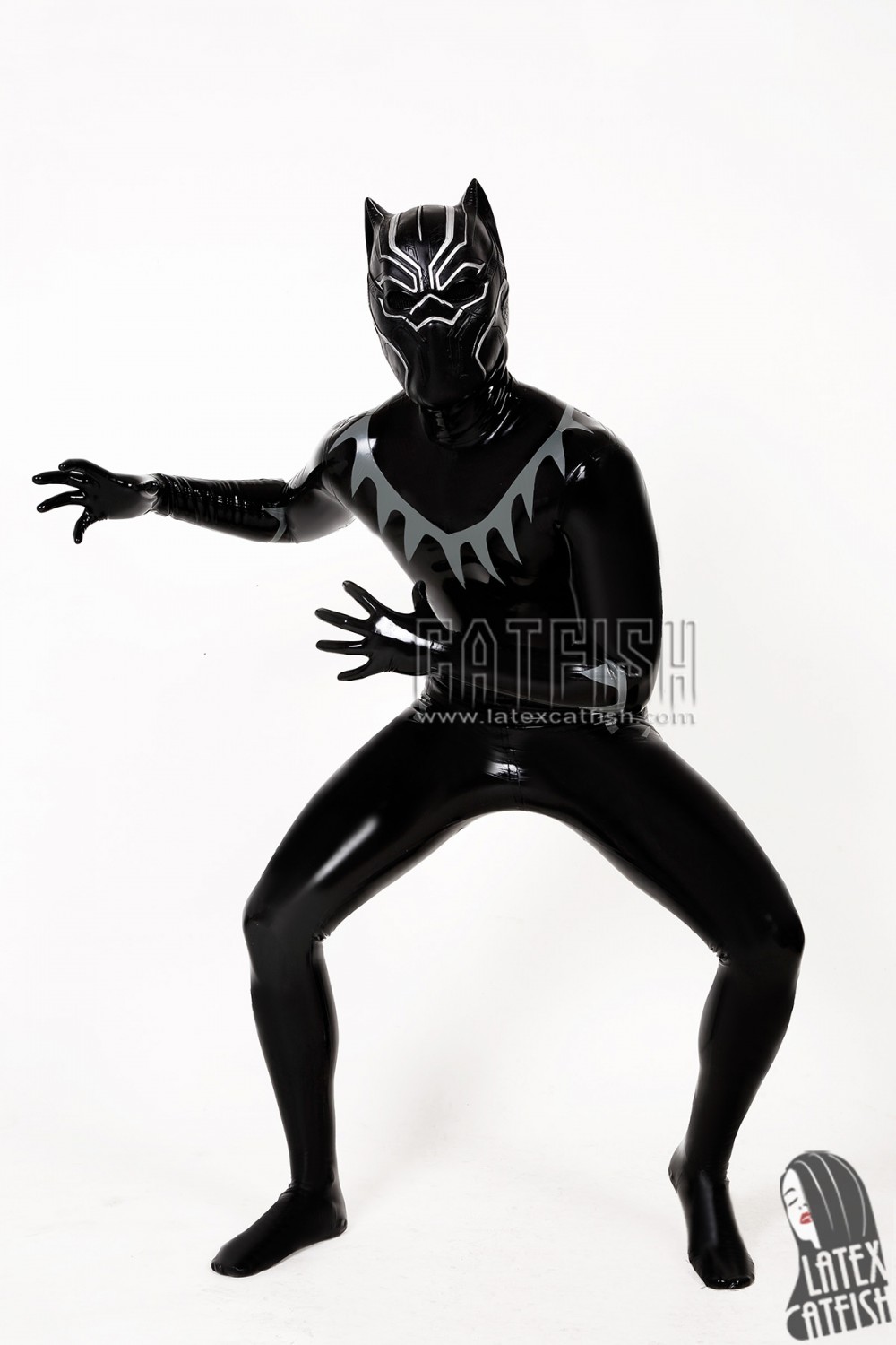Black Panther COS Latex Catsuit Black Panther COS Latex Catsuit
