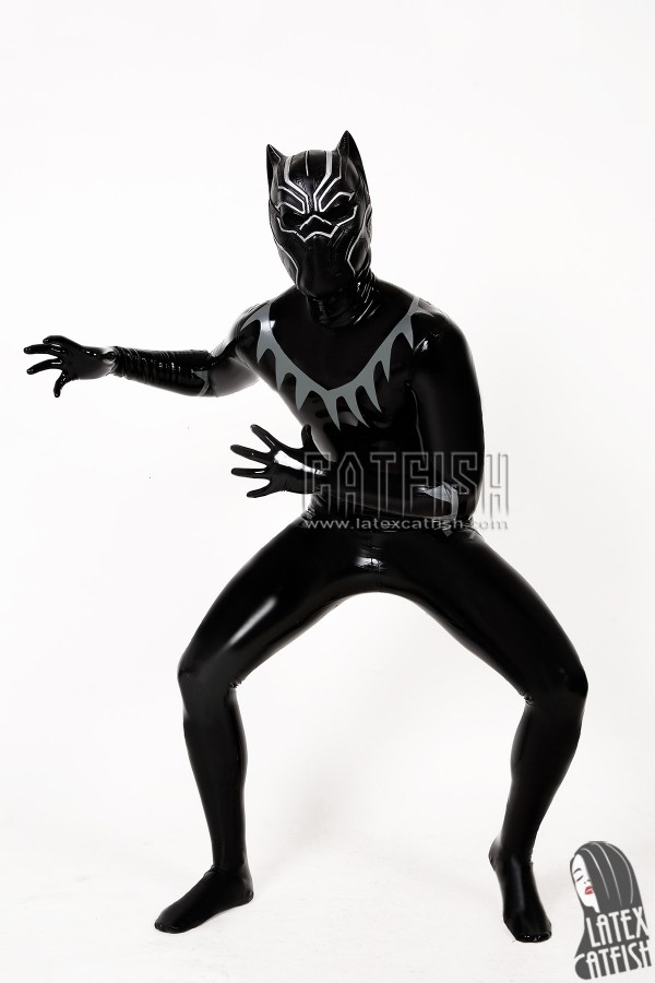 Black Panther COS Latex Catsuit