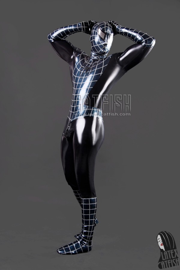 Men's Cosplay Spider Total Coverage Latex Catsuit