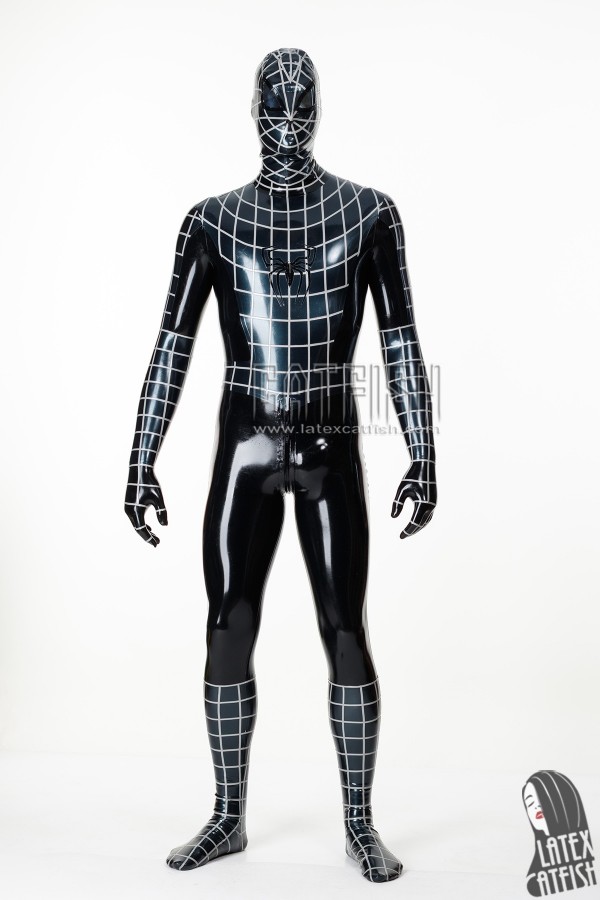 Men's Cosplay Spider Total Coverage Latex Catsuit