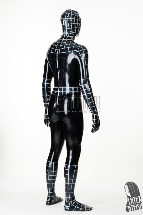 Men's Cosplay Spider Total Coverage Latex Catsuit