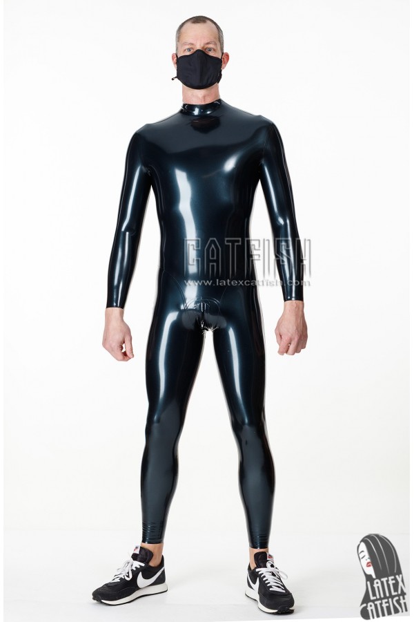 Men's Standard Back Zipper Latex Catsuit