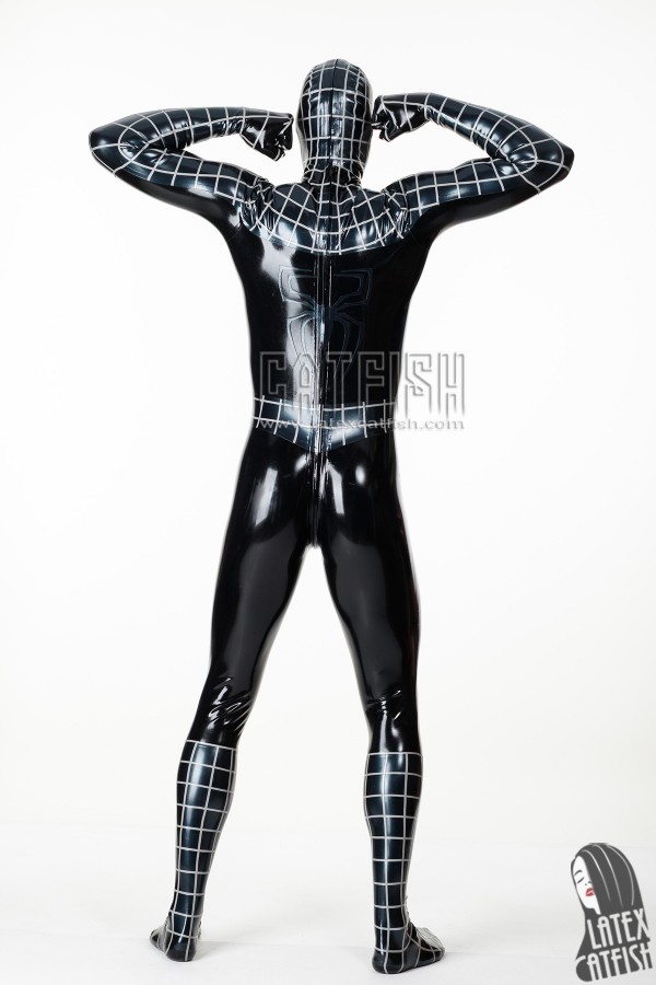 Men's Cosplay Spider Total Coverage Latex Catsuit