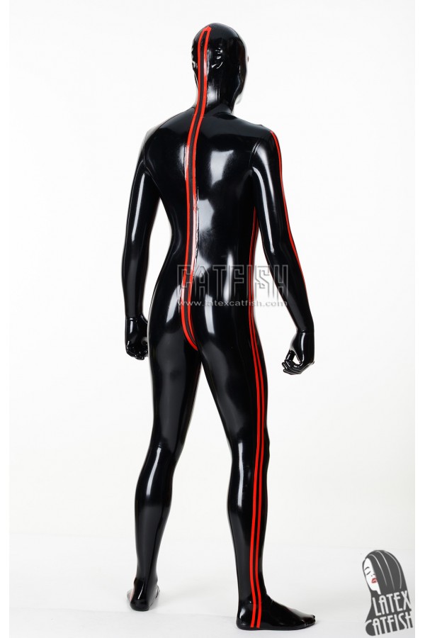 Men's Zippered Latex Gimp Catsuit