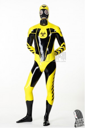 Men's 'Biohazardous' Hooded Latex Catsuit