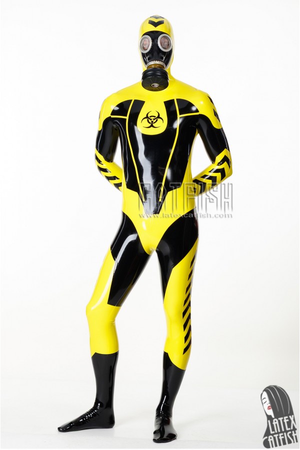 Men's 'Biohazardous' Hooded Latex Catsuit