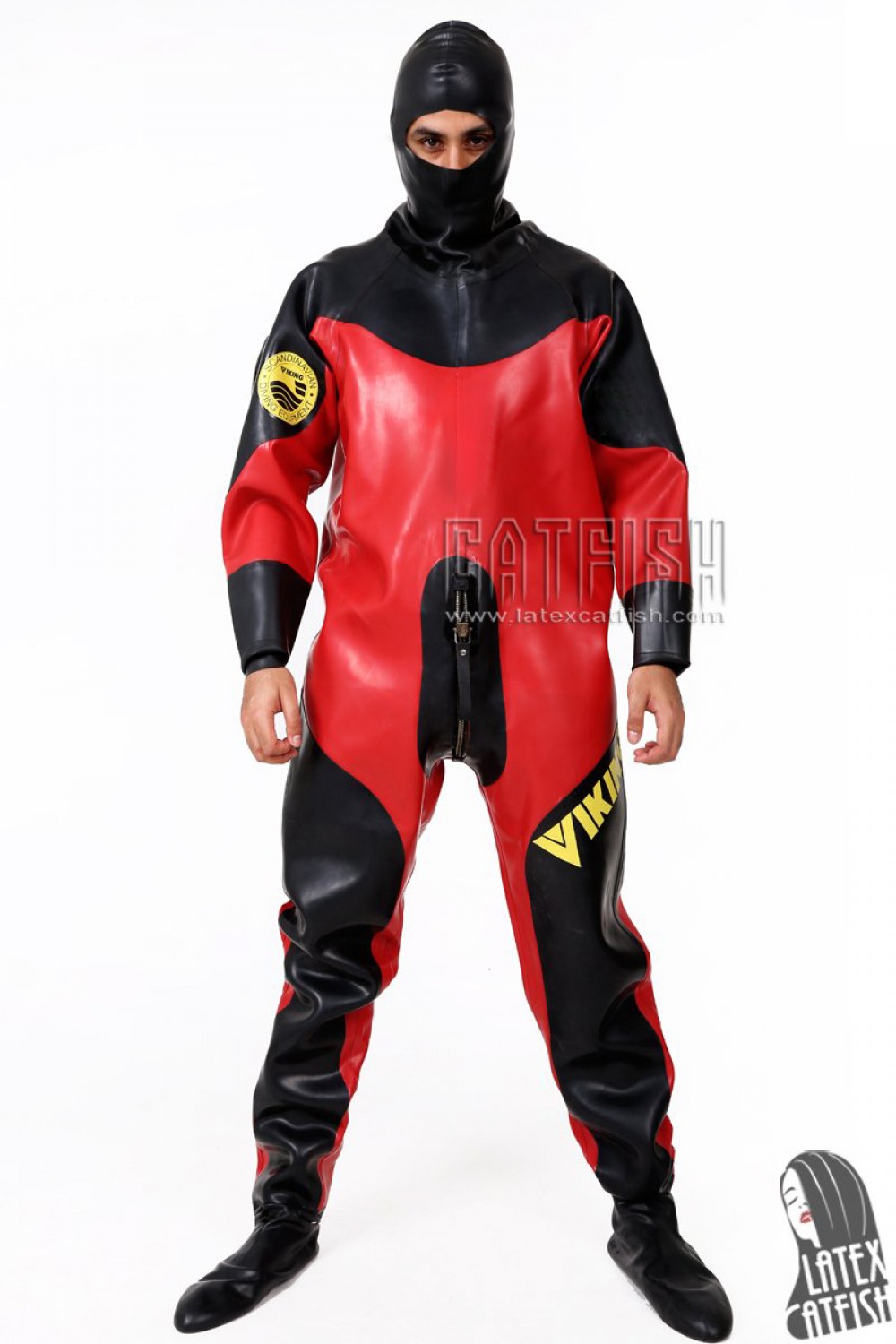 Men's Heavy Duty Brand Name Latex Hooded Drysuit Diving Suit Version 2 Men's Heavy Duty Brand Name Latex Hooded Drysuit Diving Suit Version 2