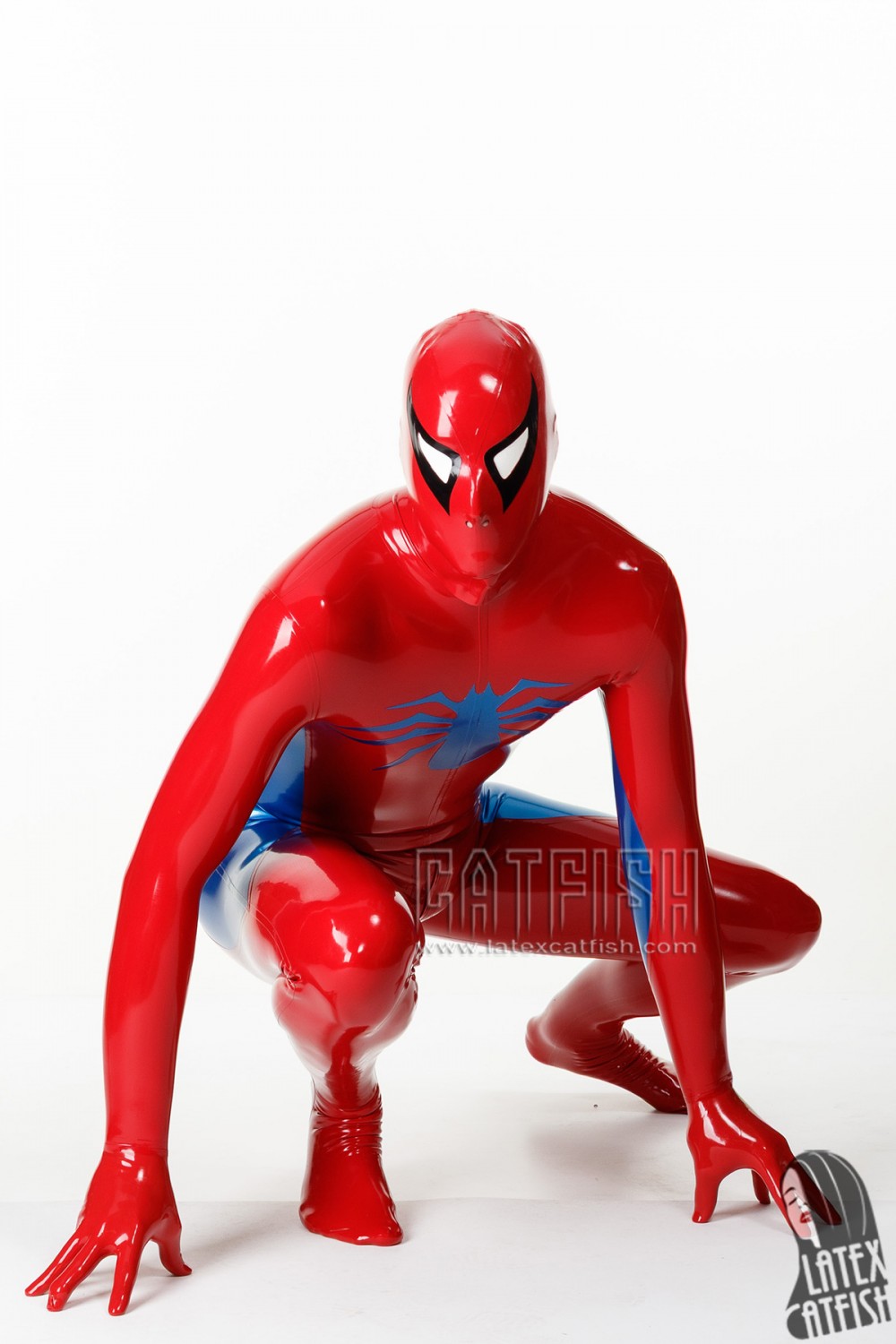 Men's 'Spider-Man Streaker' Total Coverage Latex Catsuit Men's 'Spider-Man Streaker' Total Coverage Latex Catsuit
