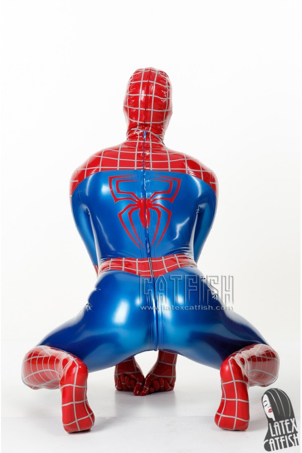 Men's Cosplay Red Spider Total Coverage Latex Catsuit