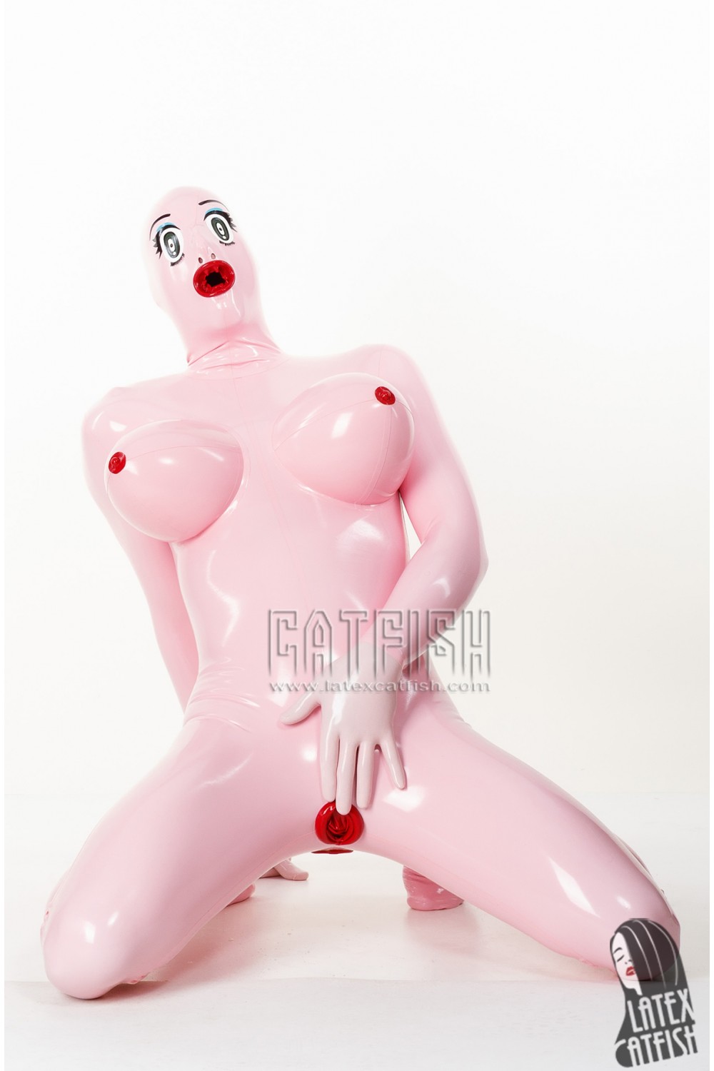 Men's 'Baby Doll' Total Enclosure Latex Catsuit with Sheaths Men's 'Baby Doll' Total Enclosure Latex Catsuit with Sheaths