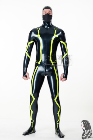 Men's Hooded 'Tron' Latex Catsuit