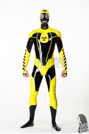 Men's 'Biohazardous' Hooded Latex Catsuit