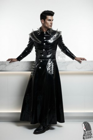 Men's 'Thrones' Latex Full-length Trench Coat