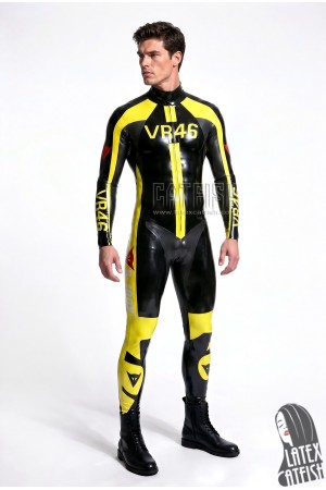 'VR46' Brand Name MotoGP Biker Latex Catsuit