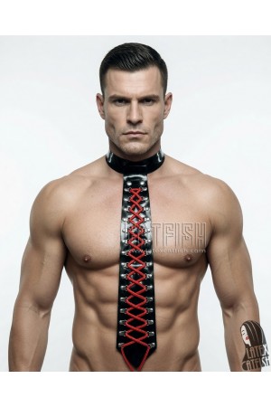 Men's Wide Laced-Front Latex Tie