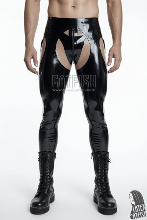 'Peek-a'Boo' Latex Leggings